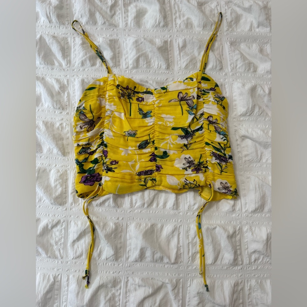 Yellow floral summer top